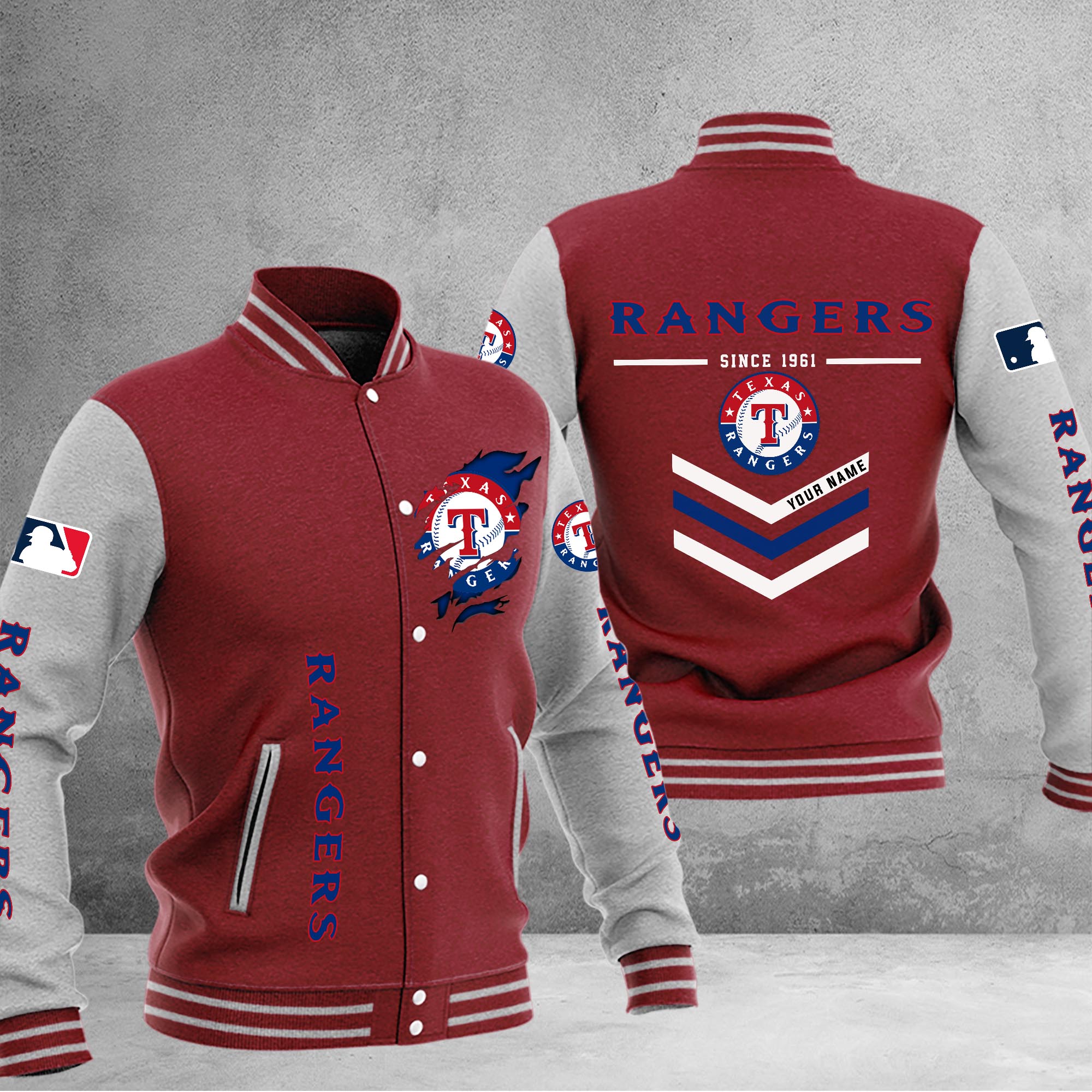 Texas Rangers Varsity Baseball Jacket – Nousty