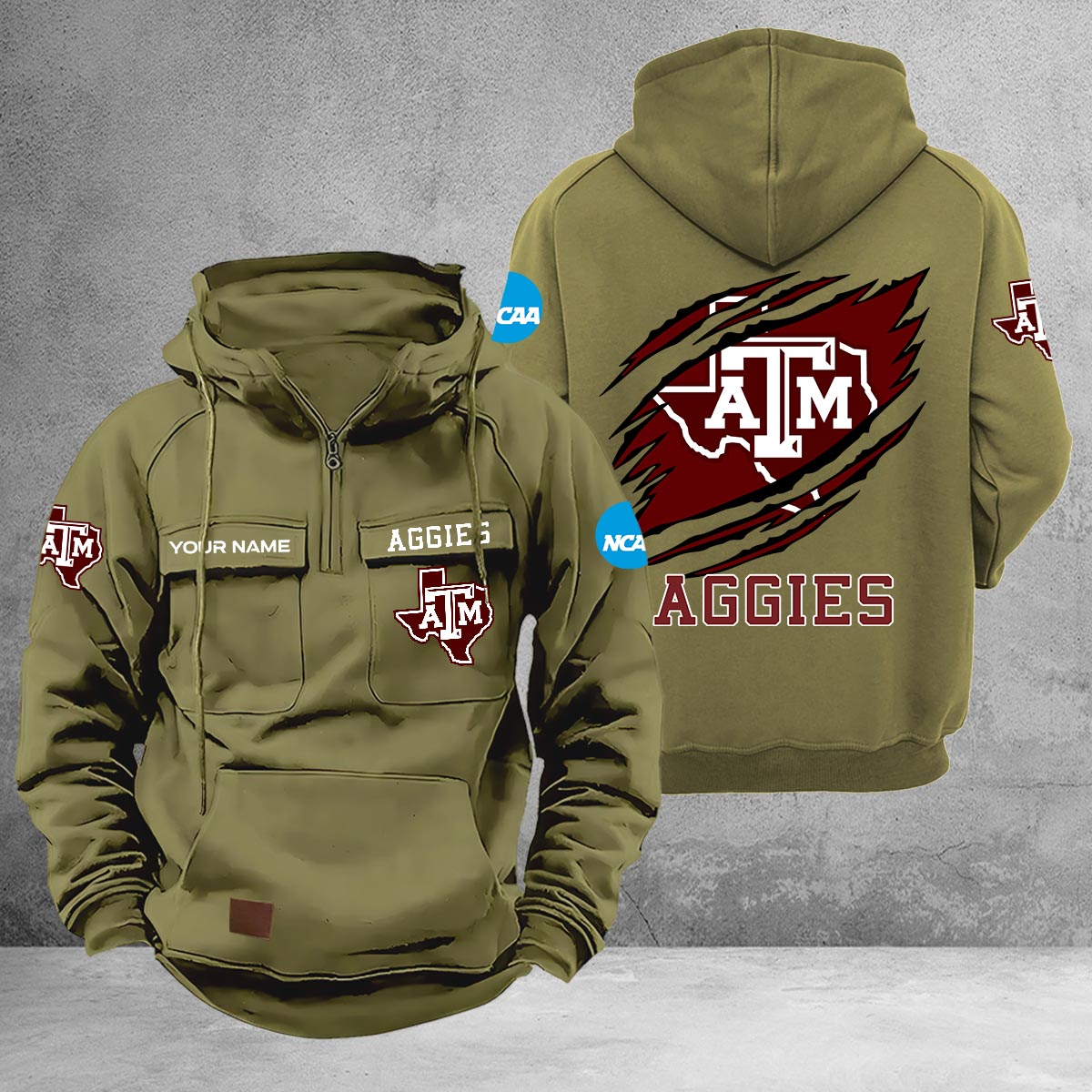 Texas A&M Aggies Multi-Pockets Zip-Up Hoodie – Nousty