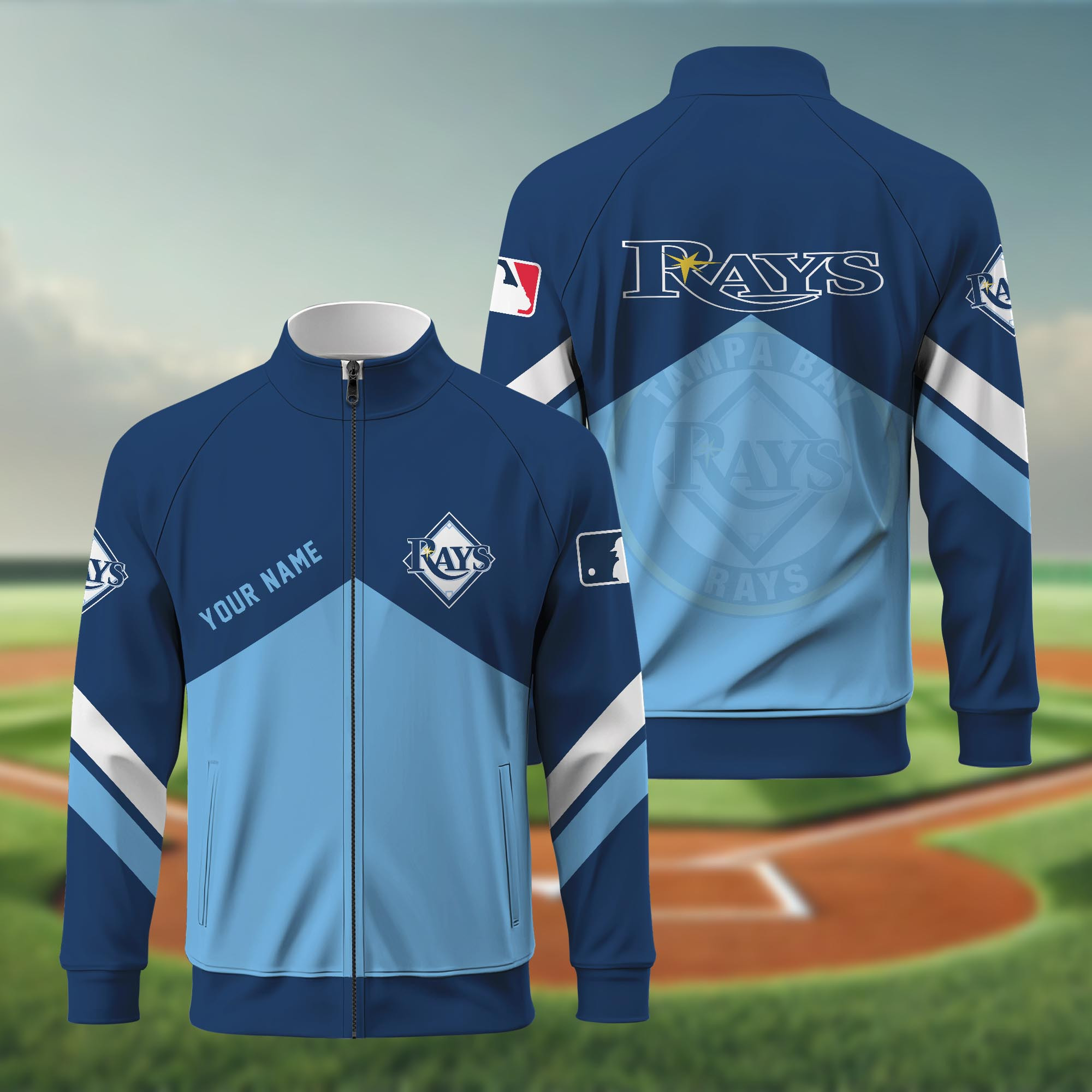 Tampa Rays Jacket Tampa Bay Rays Standing Neck Zipper Jacket – Nousty