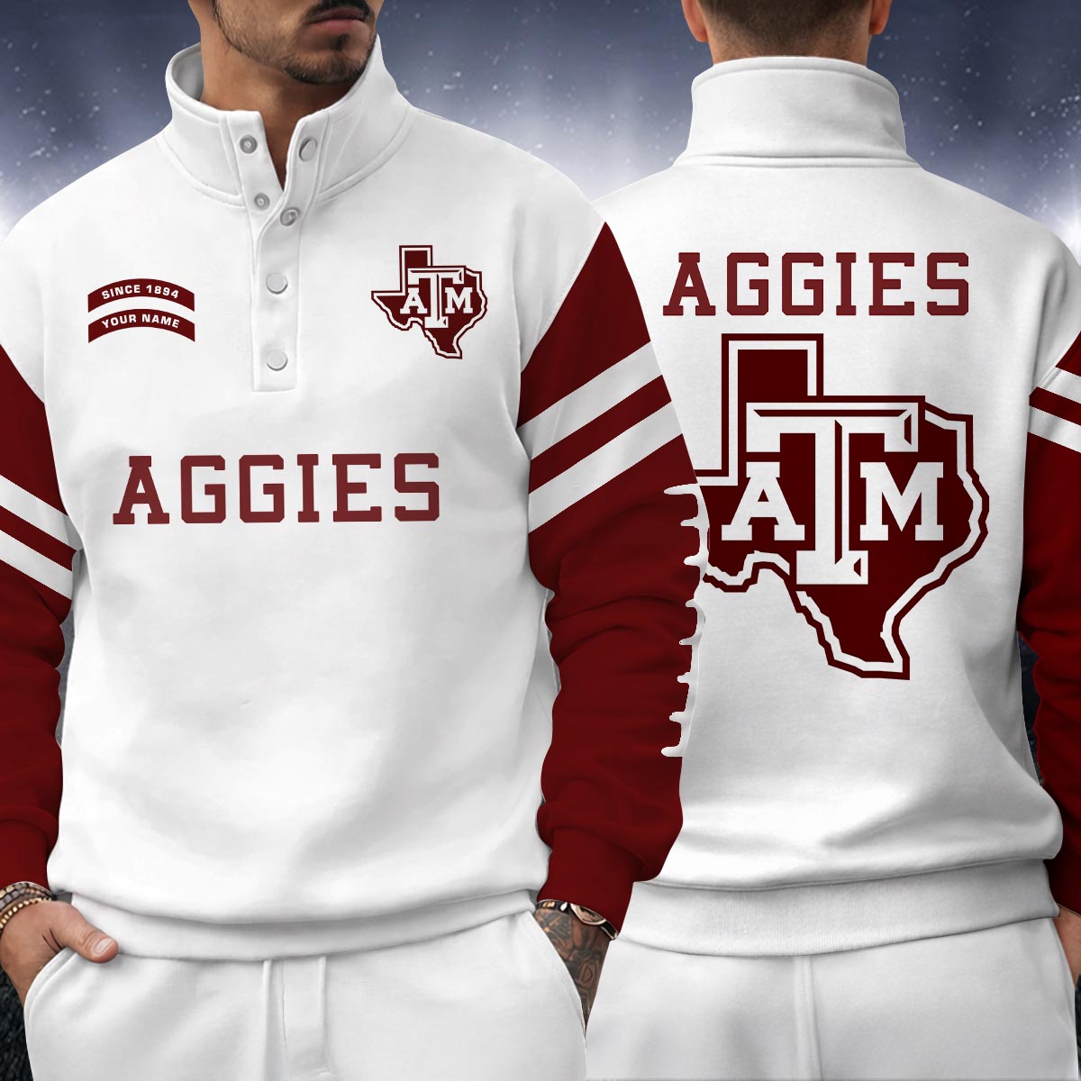 Texas A&M Aggies High Neck Button Sweatshirt – Nousty