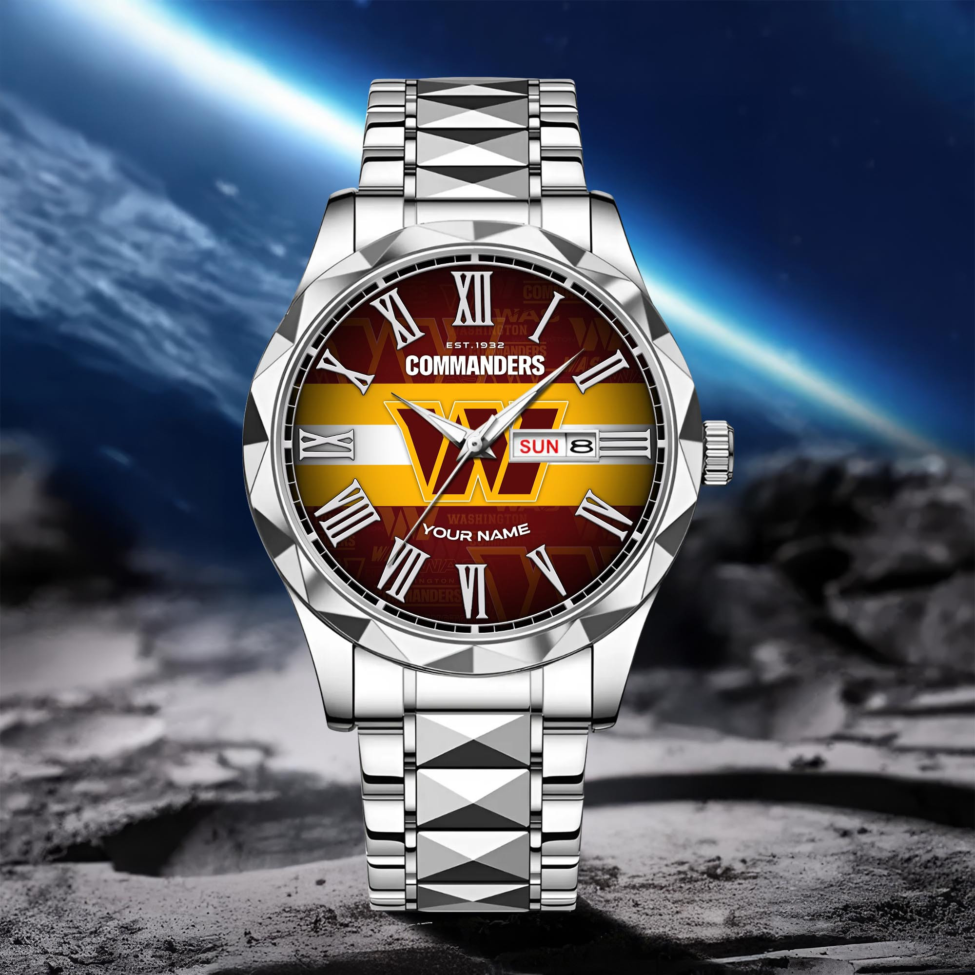 Washington Commanders Clock Washington Commanders Alloy Luxury Quartz Watch – Nousty