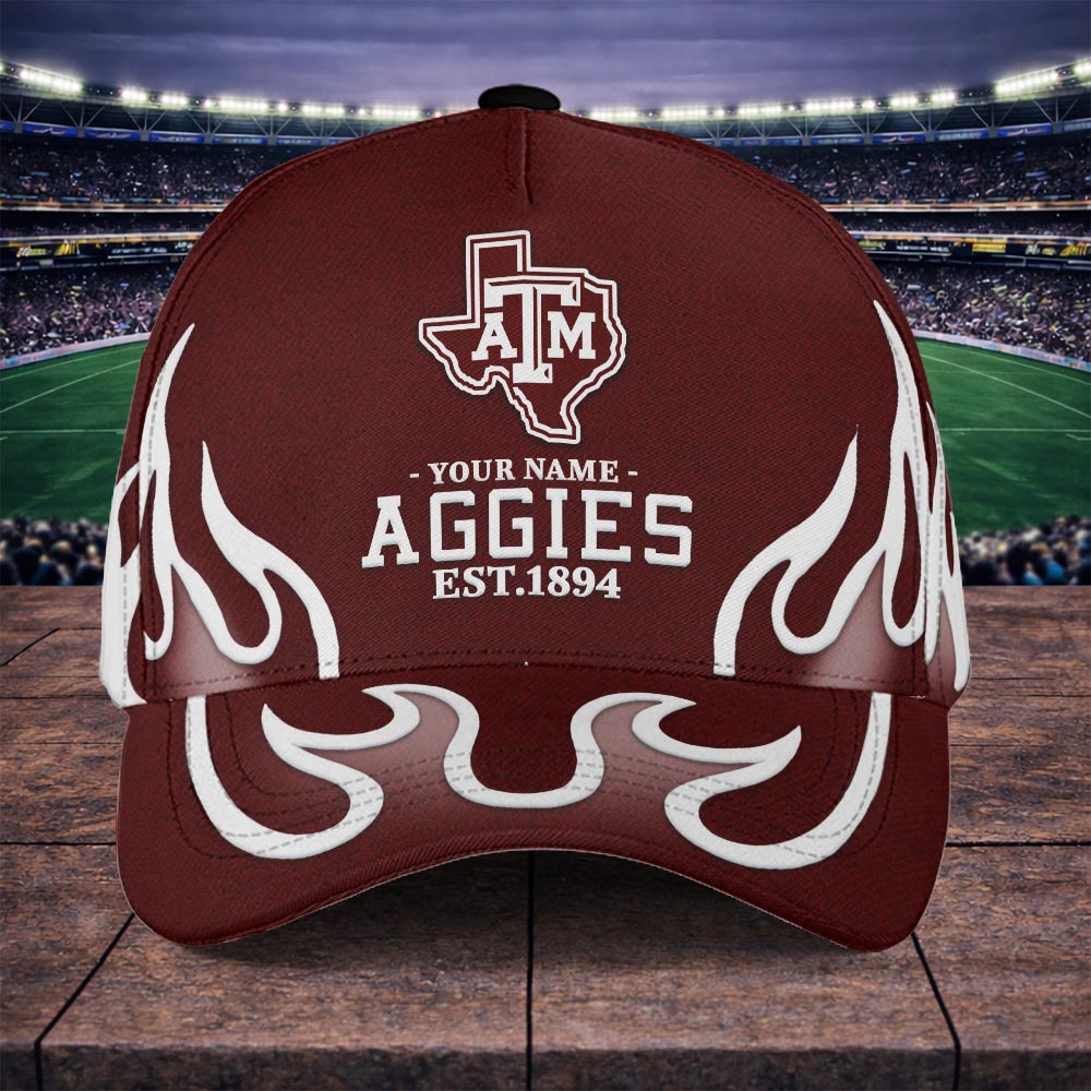 Texas Snapback Texas A&M Aggies Personalized Name 3D Flames Graphic – Snapback Hat ...