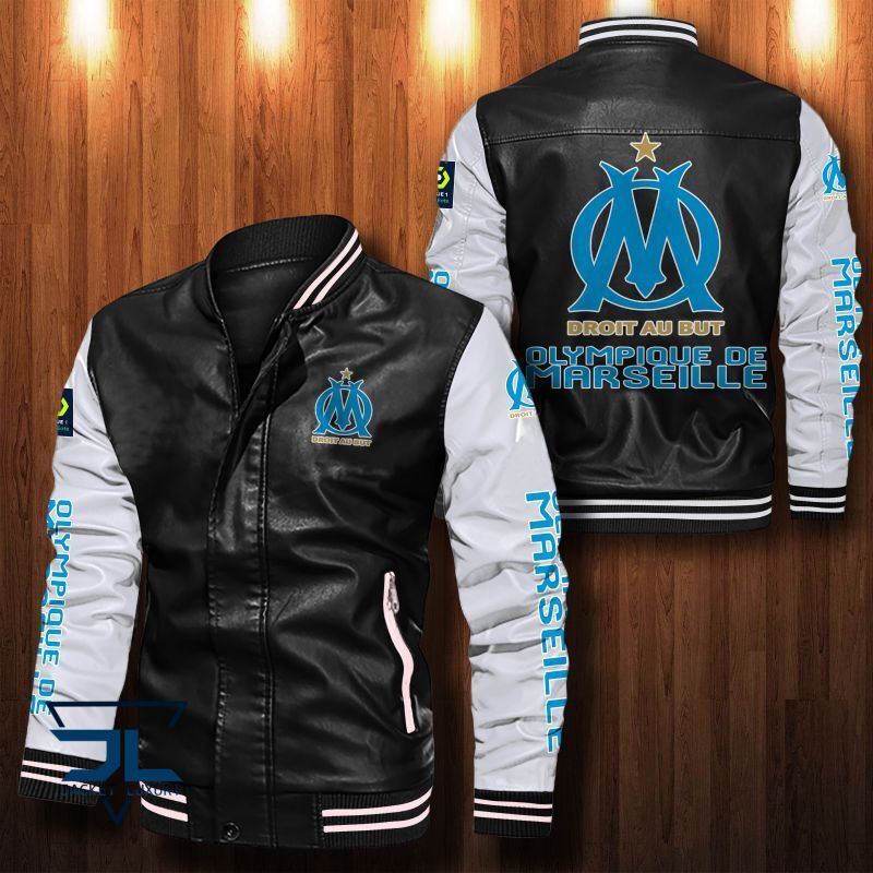 Olympique de Marseille Bomber Leather Jacket1
