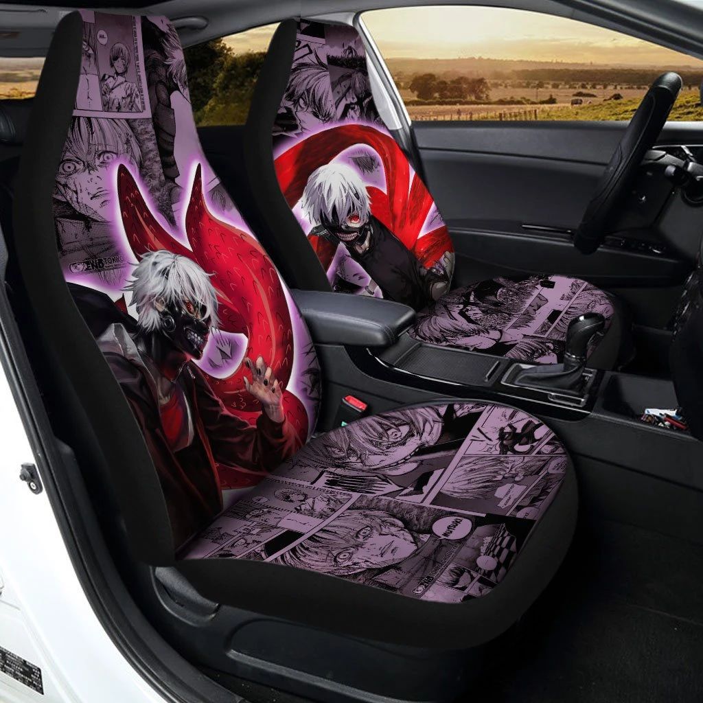 Ken Kaneki Car Seat Covers Set Of 2 Custom Tokyo Ghoul Anime Mizegift