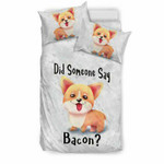 Didomeoneay Bacon Corgi DogBeige Lining3D Customize Bedding Set Duvet Cover SetBedroom Set Bedlinen , Comforter Set