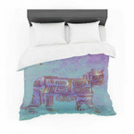 Marianna Tankelevich &amp;quot;Panther at Night&amp;quot; Purple Blue Featherweight3D Customize Bedding Set Duvet Cover SetBedroom Set Bedlinen , Comforter Set