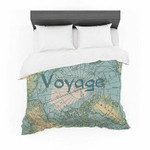 Catherine Holcombe &amp;quot;Voyage&amp;quot; Teal Map Featherweight3D Customize Bedding Set Duvet Cover SetBedroom Set Bedlinen , Comforter Set
