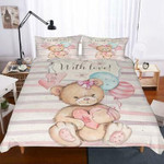 Teddy Bear Theme Digital Printing Bedding Home Supplies Children Bedroom EXR7836 , Comforter Set
