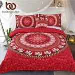 Red MandalaElephant Indianwiith 4Pcs3D Customize Bedding Set Duvet Cover SetBedroom Set Bedlinen , Comforter Set