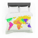 Oriana Cordero &amp;quot;My World&amp;quot; Rainbow Map Featherweight3D Customize Bedding Set/ Duvet Cover Set/  Bedroom Set/ Bedlinen , Comforter Set