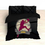 Basketball Bedding Black and Maroon , Comforter Set