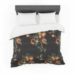 Louise &amp;quot;Blackflower&amp;quot; Black Orange Featherweight3D Customize Bedding Set/ Duvet Cover Set/  Bedroom Set/ Bedlinen , Comforter Set