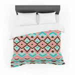 Pom Graphic Design &amp;quot;Eclectic&amp;quot; Peach Teal Cotton3D Customize Bedding Set/ Duvet Cover Set/  Bedroom Set/ Bedlinen , Comforter Set