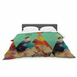 Bri Buckley &amp;quot;Rainbow Peaks&amp;quot; Teal Triangles Featherweight3D Customize Bedding Set Duvet Cover SetBedroom Set Bedlinen , Comforter Set