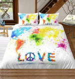 Love The World 3D Customize Bedding Set Duvet Cover SetBedroom Set Bedlinen , Comforter Set