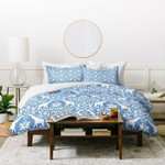 Jacqueline Maldonado Giraffe Damask Pale Blue Duvet Cover , Comforter Set