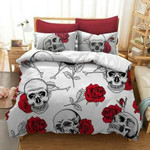 white 3D rosekull3D Customize Bedding Set/ Duvet Cover Set/  Bedroom Set/ Bedlinen , Comforter Set