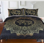 DefaultBlack Golden Elephants3D Customize Bedding Set Duvet Cover SetBedroom Set Bedlinen , Comforter Set