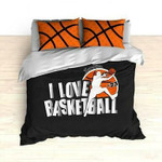 Personalized Basketball Bedding, I Love Basketball, Custom Basketball Duvet or Comforter Sets , Comforter Set