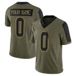 Custom Dallas Cowboys Men's Limited Custom 2021 Salute To Service Jersey - Olive