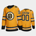 Boston Bruins Custom #00 2021 Reverse Retro Gold Authentic Jersey
