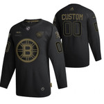 Boston Bruins Custom Black 2020 Veterans Day Authentic Jersey