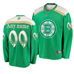Boston Bruins Custom 2019 St. Patrick's Day Green Replica Fanatics Branded Jersey