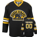 Men's Custom Black Boston Bruins Jersey