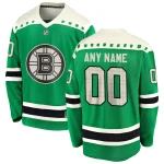 Fanatics Branded Boston Bruins Green 2021 St. Patrick's Day Replica Custom Jersey - Youth