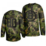 BOSTON BRUINS CUSTOM GREEN CAMOUFLAGE MEMORIAL DAY JERSEY - YOUTH