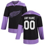 Youth's Custom NHL Detroit Red Wings Hockey Fights Cancer Custom Practice Jersey Black