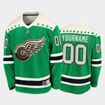 Fanatics Custom #00 Detroit Red Wings 2020 St. Patrick's Day Replica Player Jersey Green - Youth