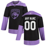 Youth's Florida Panthers  Hockey Fights Cancer Custom Practice Jersey - Black