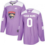 Men's  Florida Panthers Customized Authentic Purple Fights Cancer Practice Jersey
