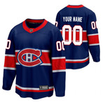 Montreal Canadiens #00 Custom 2021 Reverse Retro Royal Special Edition Jersey - Youth