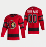 Ottawa Senators Custom 2021 Season Reverse Retro Red Jersey - Youth