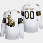 Men's Ottawa Senators Custom #00 NHL Golden Edition White Authentic Jersey