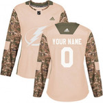 Tampa Bay Lightning Custom Official Camo  Authentic Women's Veterans Day Practice NHL Hockey Jersey
