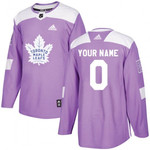 YOUTH AUTHENTIC TORONTO MAPLE LEAFS CUSTOM  FIGHTS CANCER PRACTICE JERSEY - PURPLE