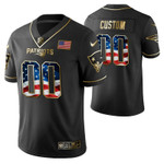 New England Patriots Custom Black Independence Day Golden Jersey