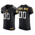 Men's Tennessee Titans Custom Golden Edition Vapor Elite Jersey - Black