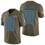 Youth Detroit Lions Olive 2017 Salute to Service Game Customized Jersey
