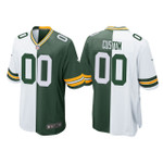 Youth Green Bay Packers Custom Split Two Tone Game Jersey - Green White