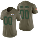 Women Green Bay Packers Olive 2017 Salute to Service Limited Customized Jersey