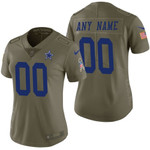 Women Dallas Cowboys Olive 2017 Salute to Service Limited Customized Jersey