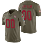 Men's New York Giants Olive 2017 Salute to Service Limited Customized Jersey