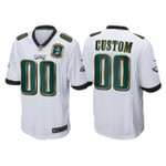 Youth Philadelphia Eagles #00 Custom White Super Bowl LII Champions Patch Game Jersey