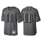 Youth Philadelphia Eagles #00 Custom Charcoal Throwback Retired Player Metal Legacy Jersey