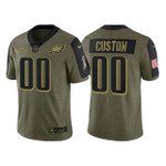 Youth Custom Philadelphia Eagles 2021 Salute To Service Limited Jersey - Olive