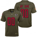 Youth Atlanta Falcons Olive 2017 Salute to Service Game Customized Jersey